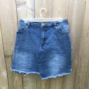 Dark blue denim skirt
